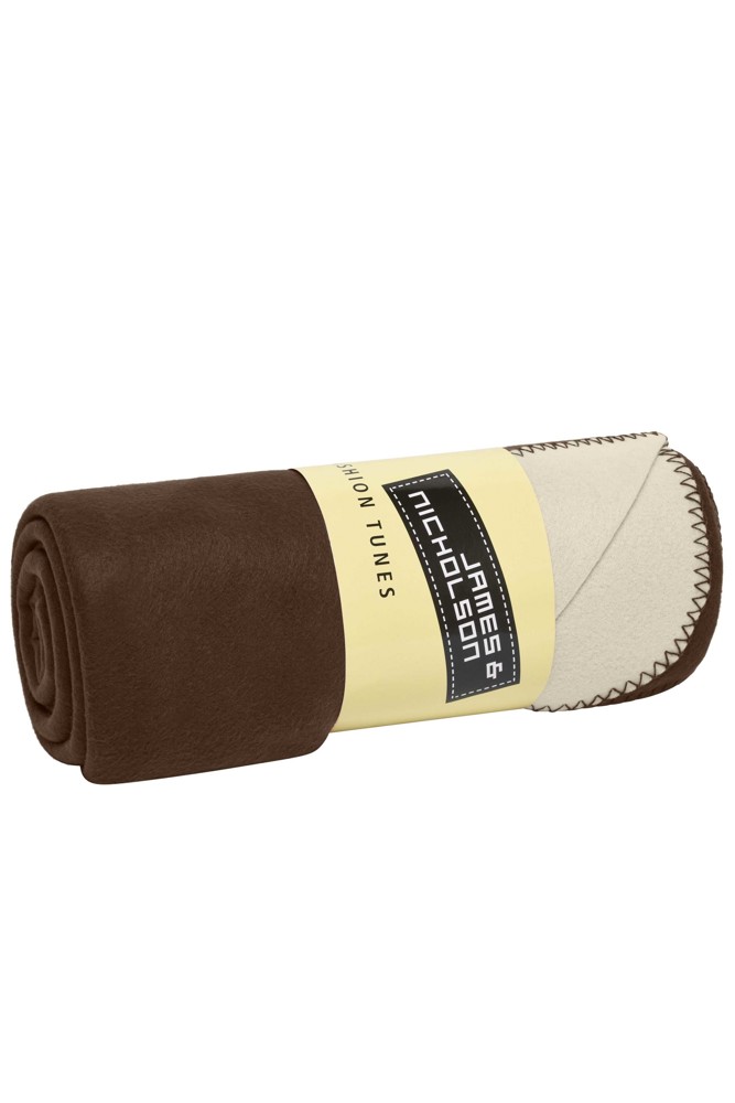 Bonded Fleece Blanket - brown/cream