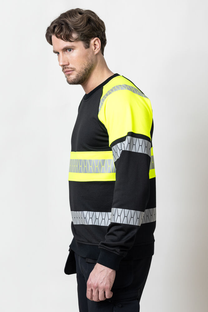Jobman - 5225 Sweatshirt Full-Zip Hi-Vis Zwart/Geel M