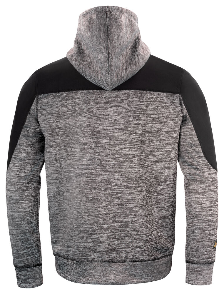 Jobman - 5303 Hoodie Spun Dye Zwart Melange/Zwart S