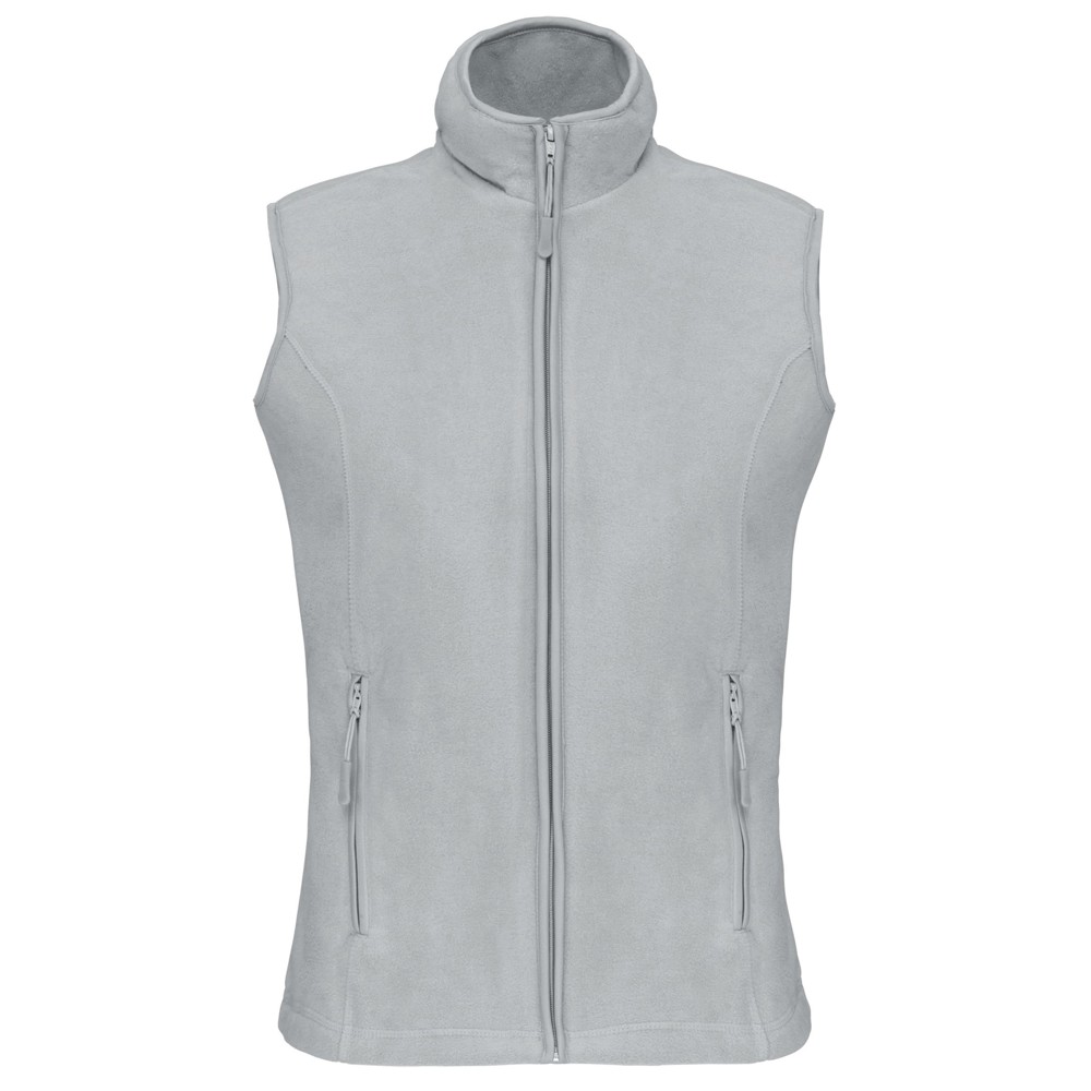 Bodywarmer van microfleece dames - snow grey