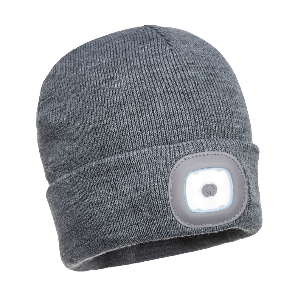 Beanie USB Oplaadbare LED Hoofdlamp - Grey
