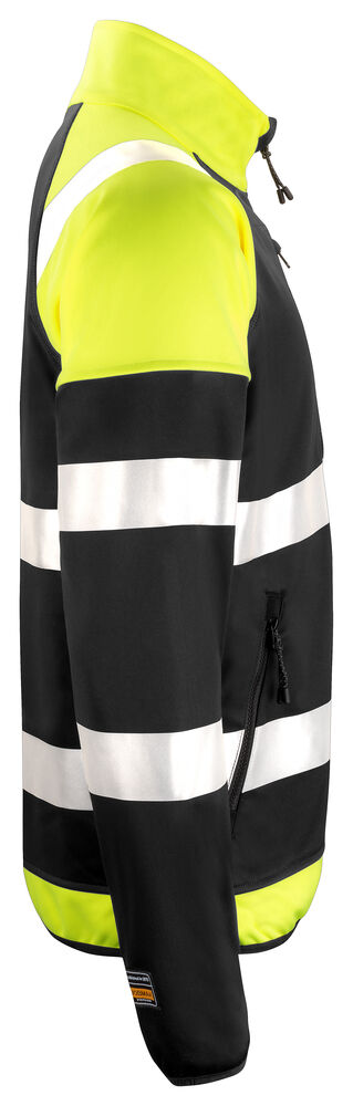 Jobman - 5127 Hi-Vis Softshell Light Jacket Zwart/HV Geel 4XL