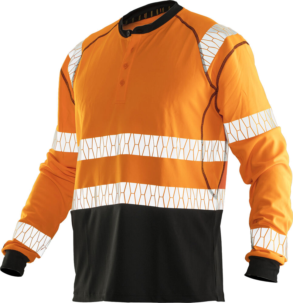 Jobman - 5598 Hi-Vis Long Sleeve T-shirt UV-Pro - Oranje/Zwart