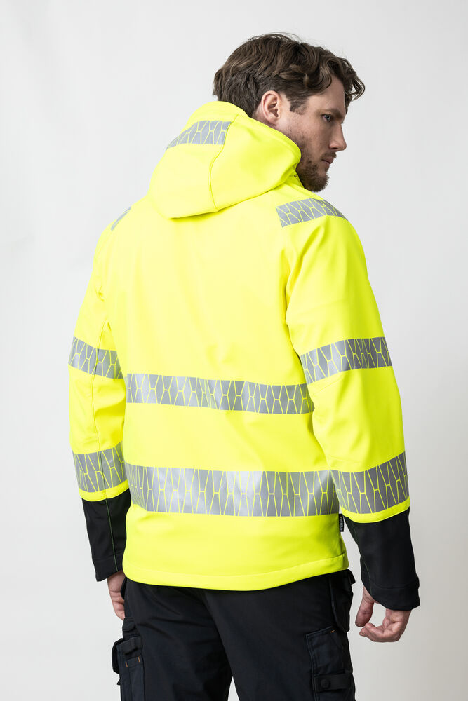 Jobman - 1376 Softshell Jacket Hi-Vis Geel/Zwart XS