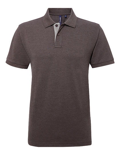 Asquith & Fox - Men´s Classic Fit Contrast Polo - Charcoal, Heather Grey