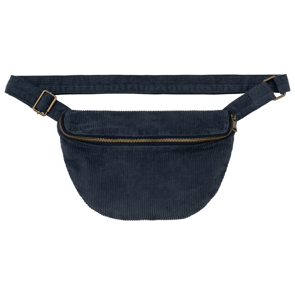 Ecologisch verwassen heuptasje in ribfluweel - Washed Navy Blue