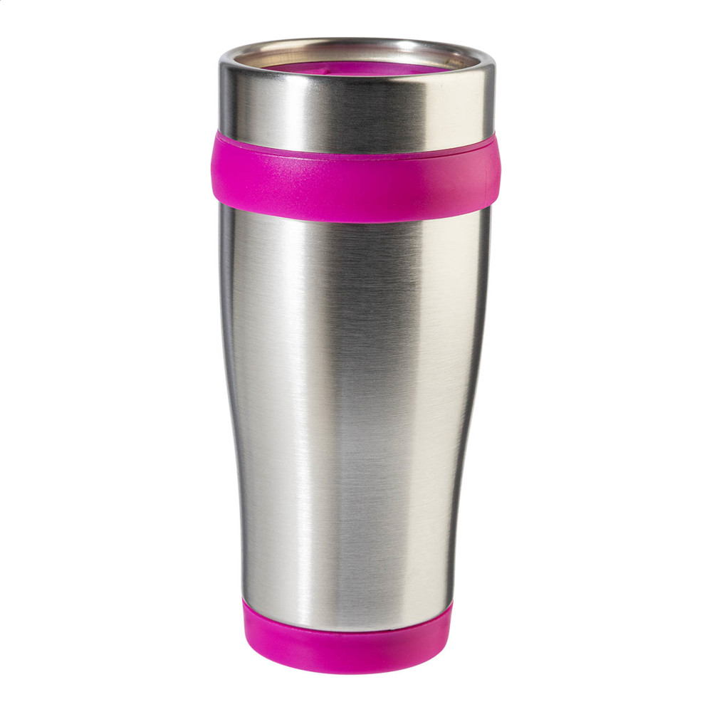 Caprol - thermo beker - fuchsia/zilver