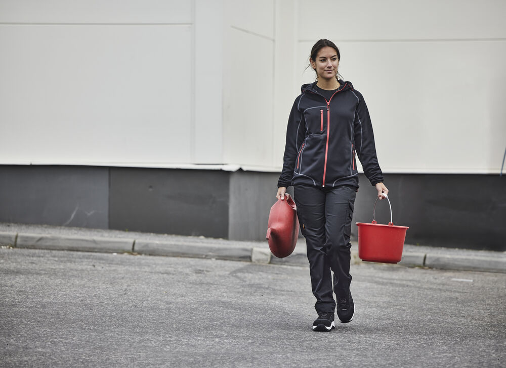Jobman - 5177 Women's Hoodie Zwart/Rood XL