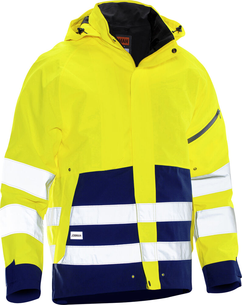Jobman - 1273 Hi-Vis Shell Jacket Geel/Navy S