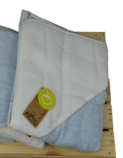 ARTG - Babiezz® Hooded Towel - Light Blue, White, White