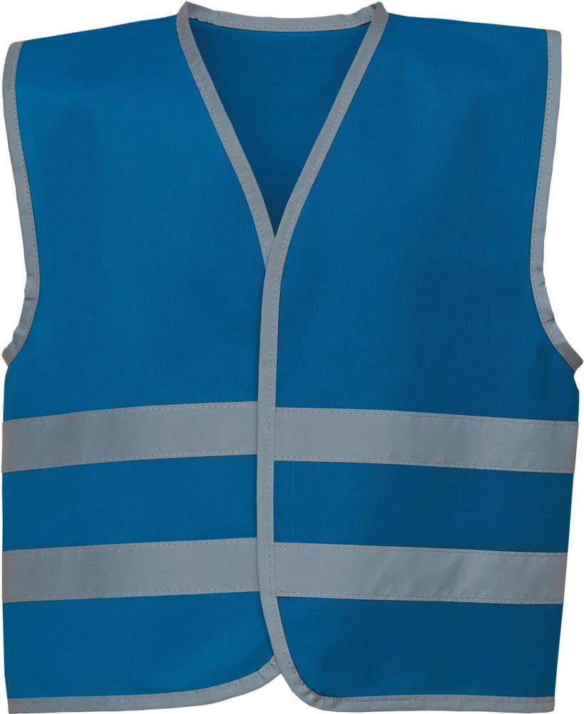Gilet with Reflective Hem & Strips - royal blue