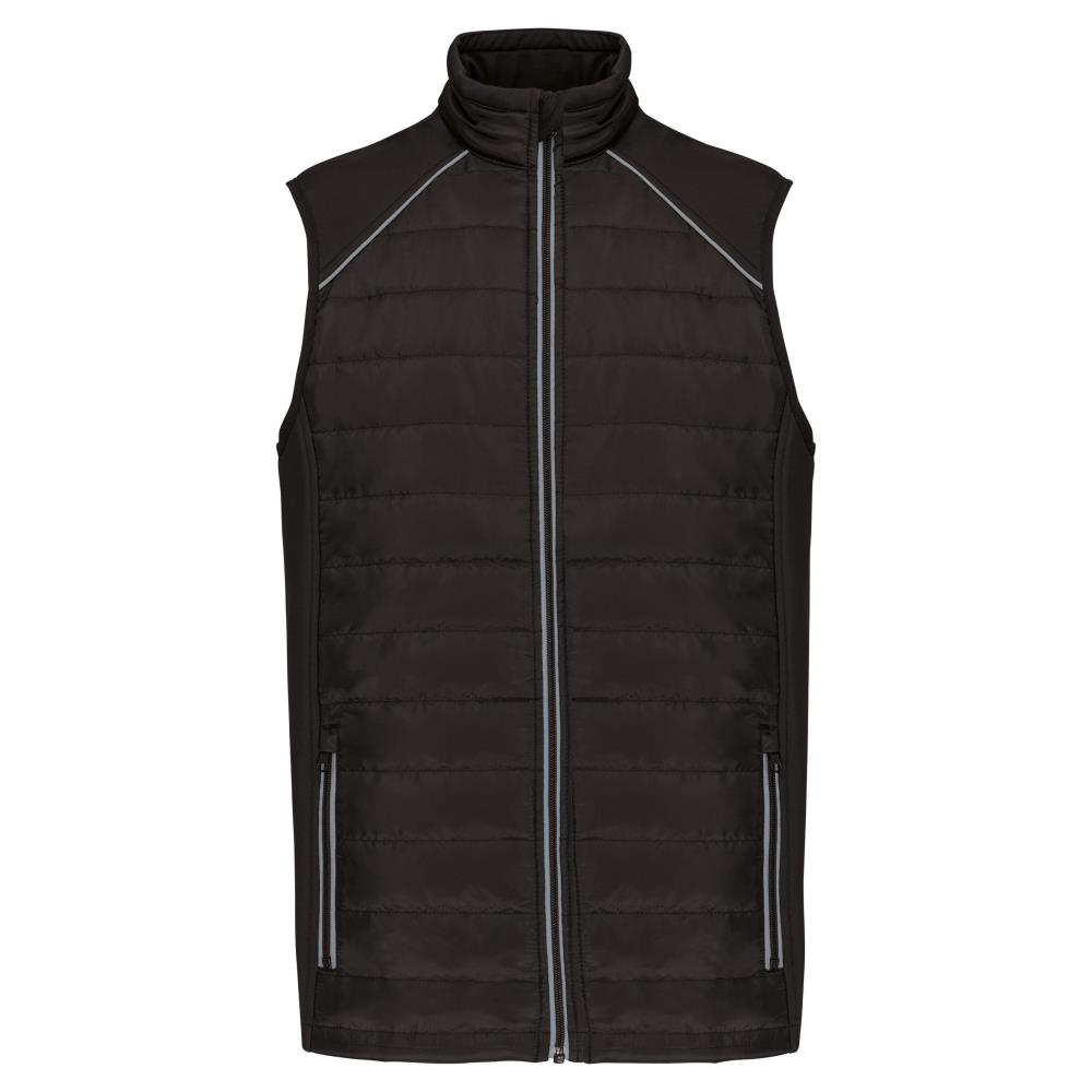 Bodywarmer DayToDay in twee stoffen - Black/Silver