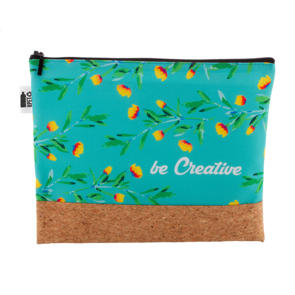 CreaBeauty Cork L RPET - custom made make-up tas - zwart/natuurlijk