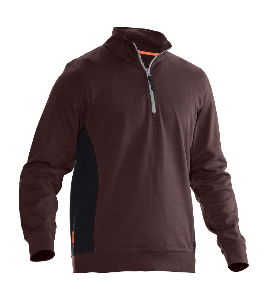 Jobman - 5401 Halfzip Sweatshirt - Bruin/Zwart
