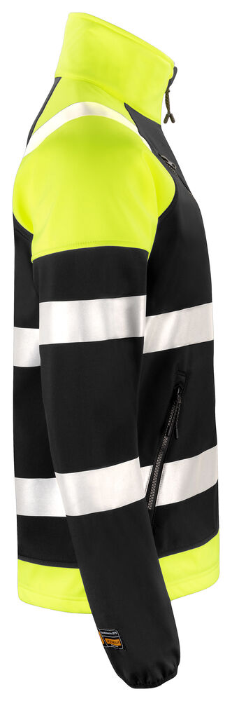 Jobman - 5125 Hi-Vis Softshell Jacket Zwart/HV Geel M