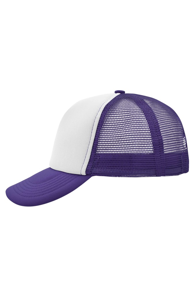 5 Panel Polyester Mesh Cap - white/lilac
