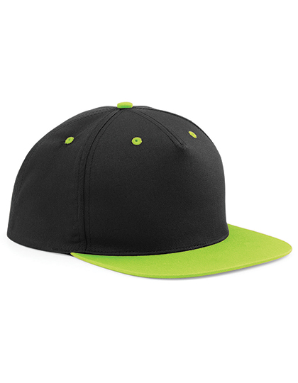 5 Panel Contrast Snapback - black/lime green