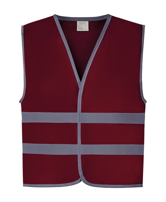 Gilet with Reflective Hem & Strips - Maroon