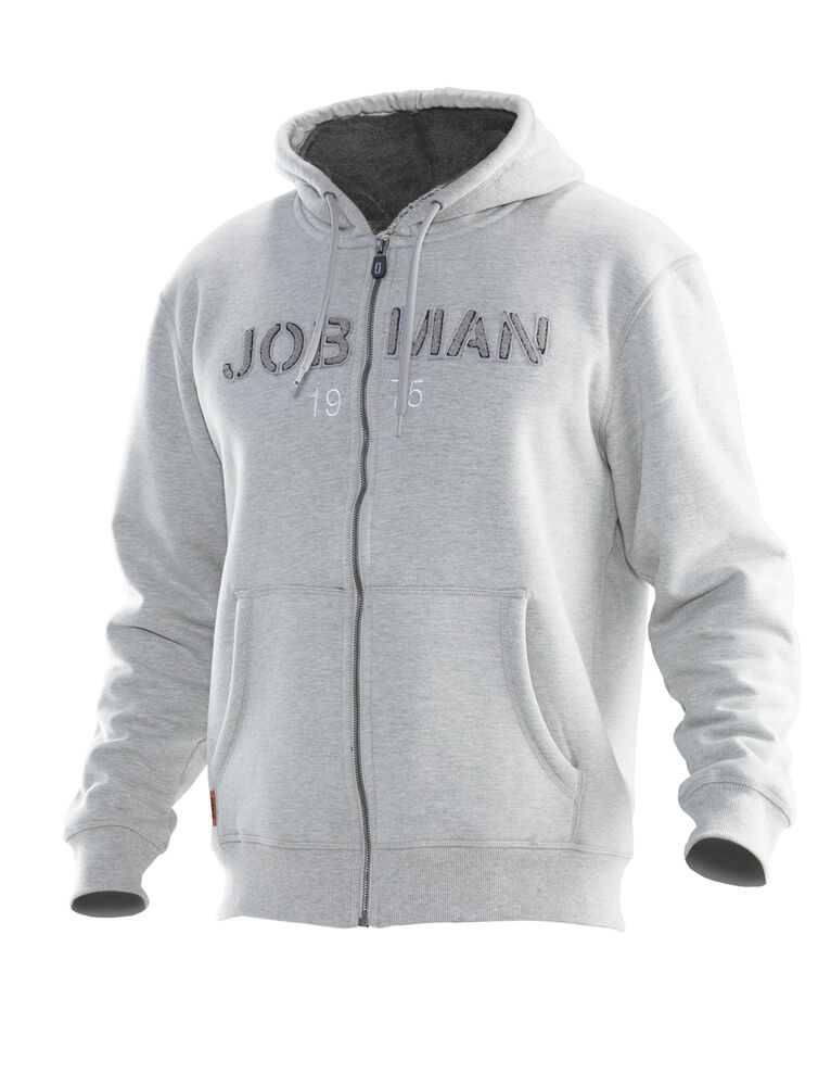 Jobman - 5154 Vintage Hoodie Lined - Lichtgrijs/Donkergrijs
