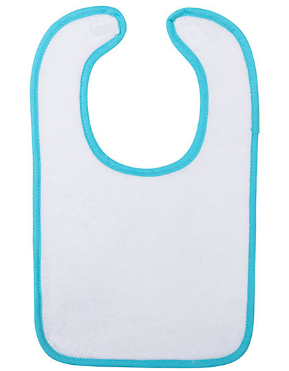 ARTG - Babiezz® ALL-Over Sublimation Baby Bib - White, Aqua Blue