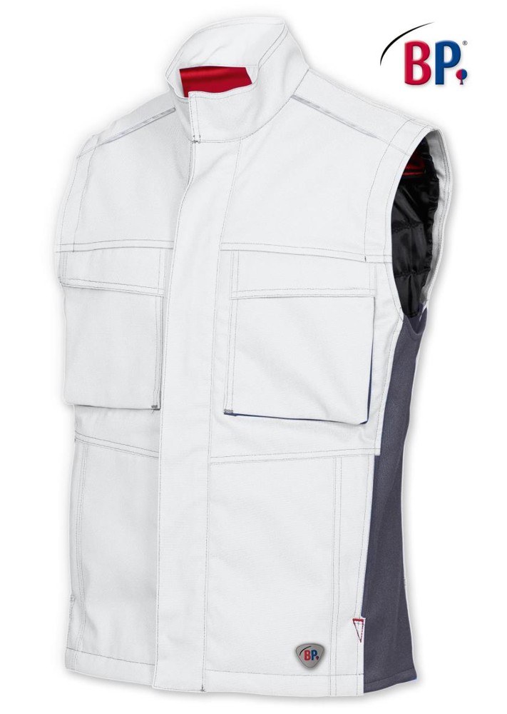 BP® Gewatteerd gilet - white/dark grey