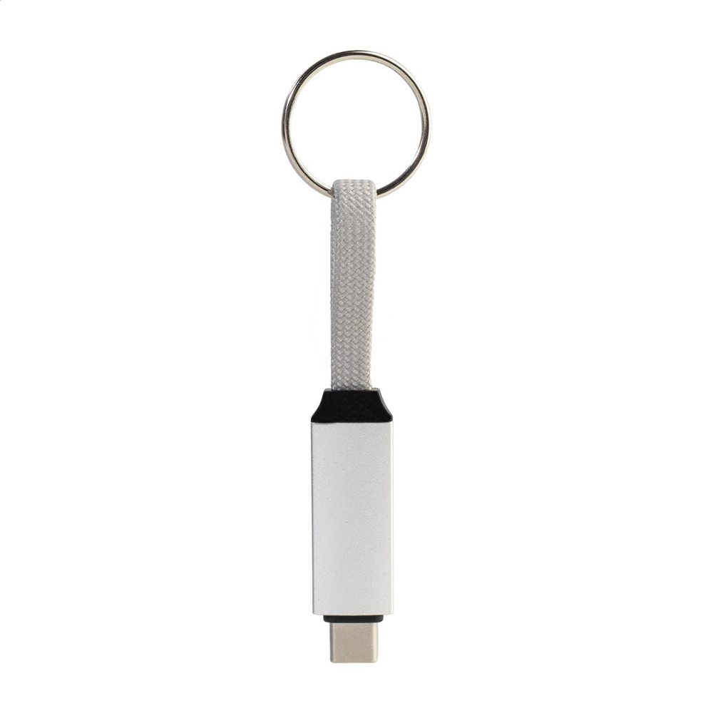 Keycab - sleutelhanger 60W USB-C kabel - zilver