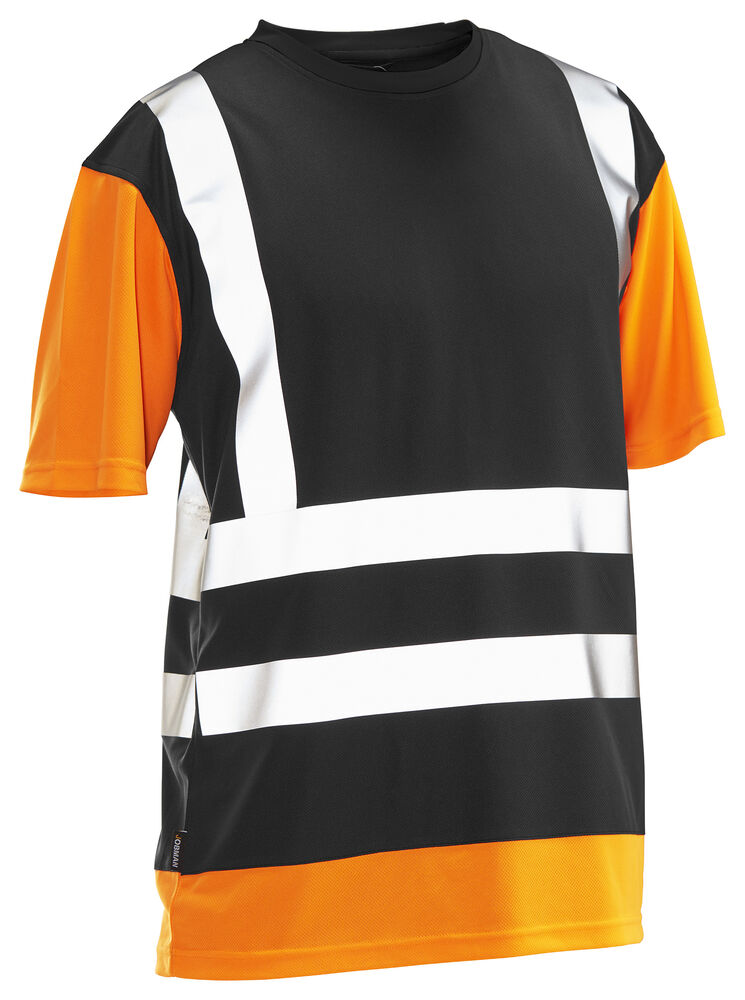 Jobman - 5126 Hi-Vis T-shirt - Zwart/HV Oranje