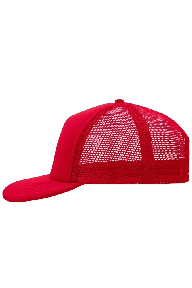 5 Panel Flat Peak Cap - Red