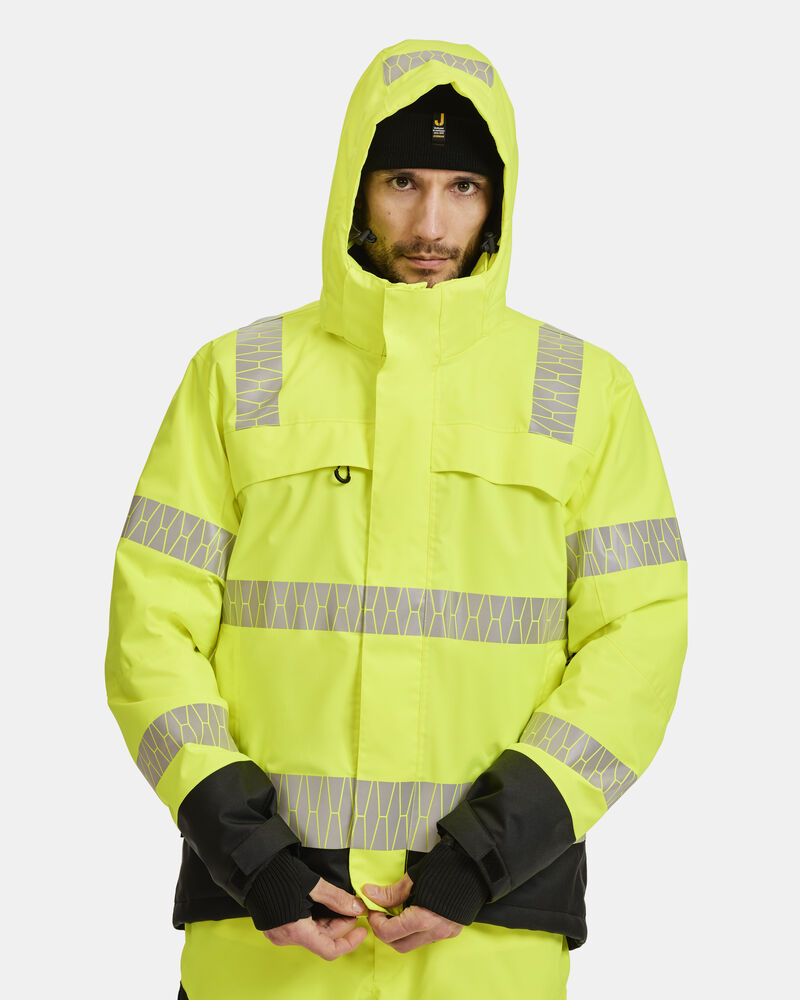 Jobman - 2235 Hi-Vis Winter Trousers Geel/Zwart XS