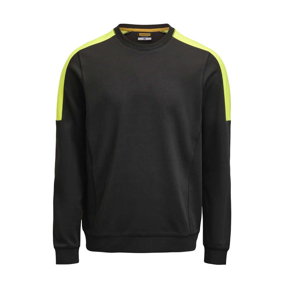 Jobman - 5402 Roundneck Sweatshirt - Zwart/Geel