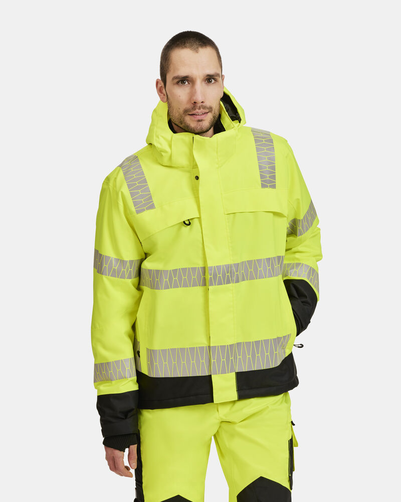 Jobman - 2235 Hi-Vis Winter Trousers Geel/Zwart XS