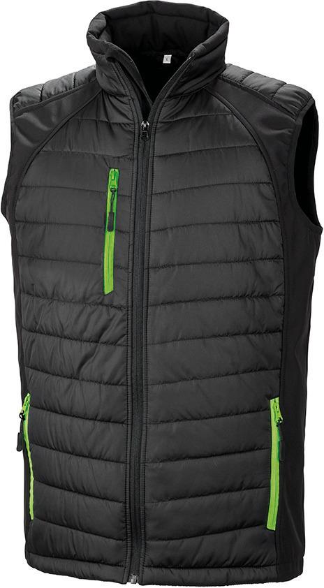 Black Compass softshell gilet - black/lime