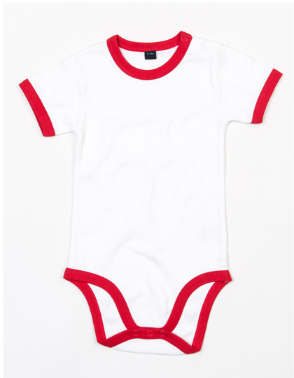 Baby Ringer Bodysuit - white/red
