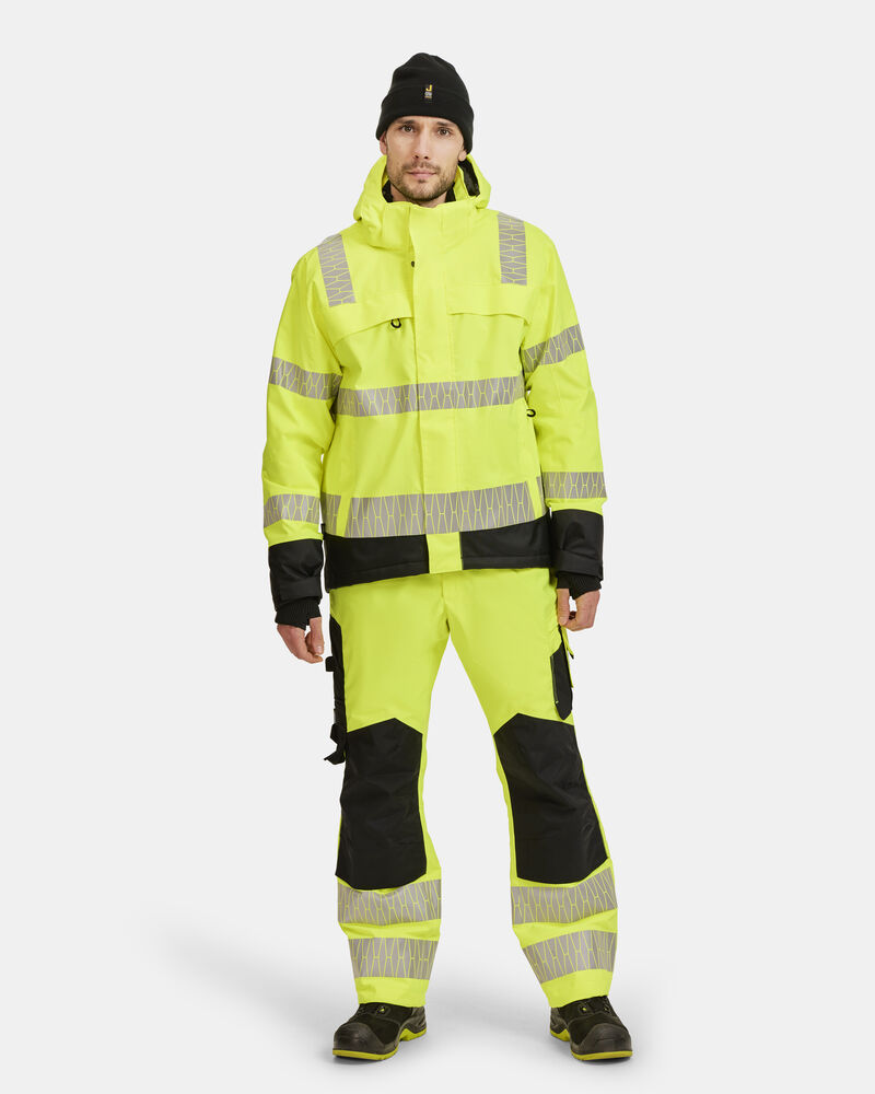 Jobman - 2235 Hi-Vis Winter Trousers Geel/Zwart XS