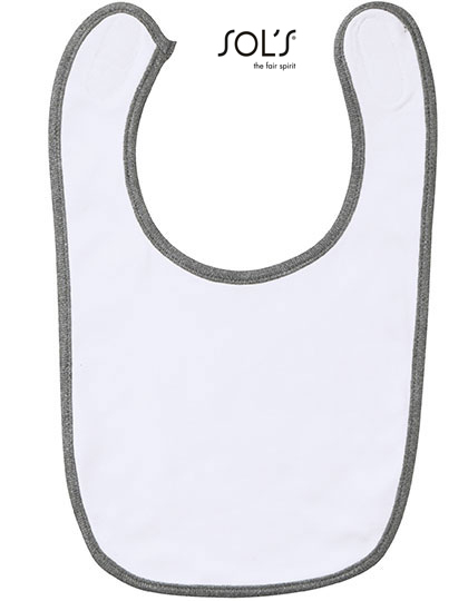 Baby Bib Babib - white/melange grey