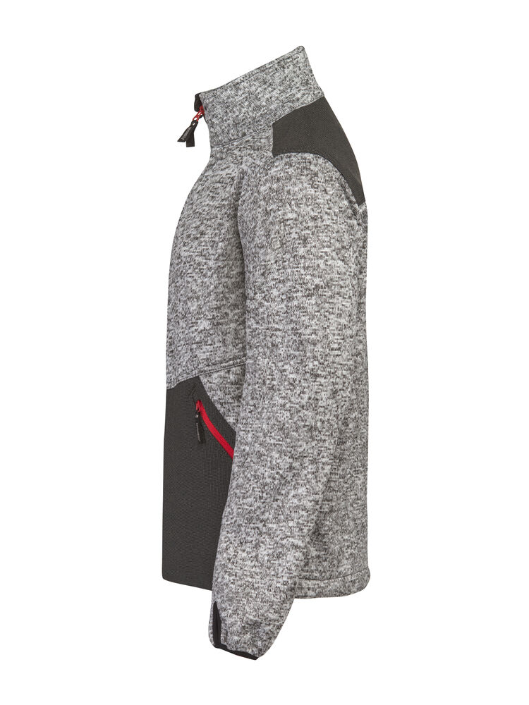 Jobman - 1247 Softshell Jacket Grijs Melange/Rood XS