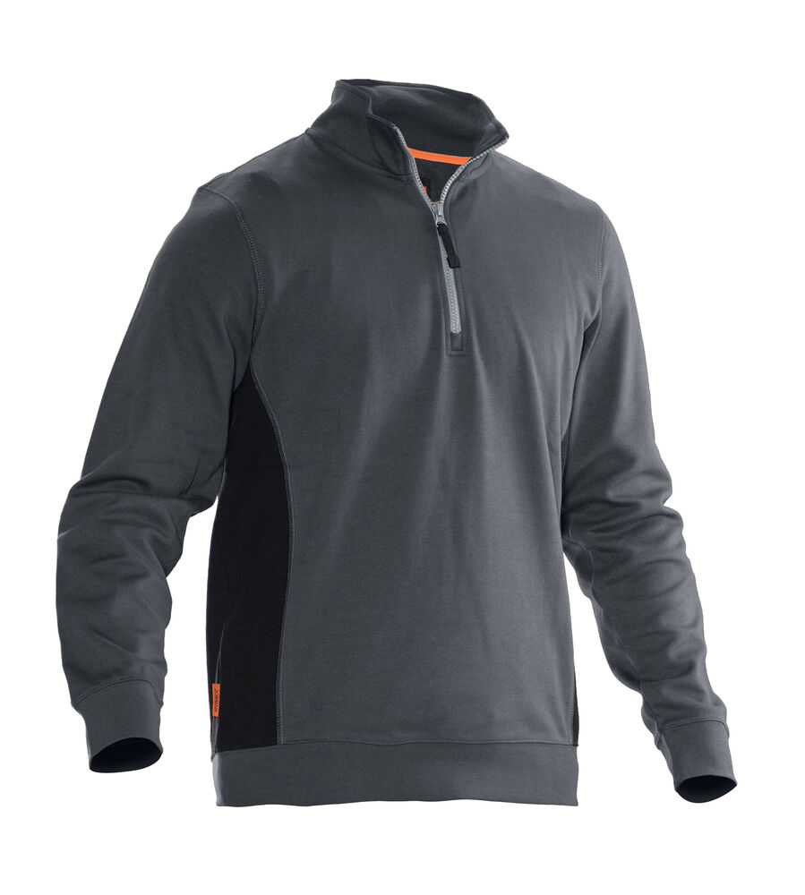 Jobman - 5401 Halfzip Sweatshirt - Donkergrijs/Zwart