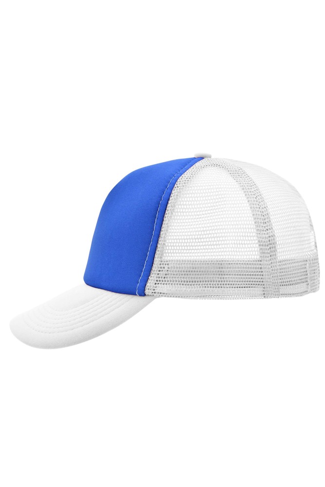 5 Panel Polyester Mesh Cap - royal/white