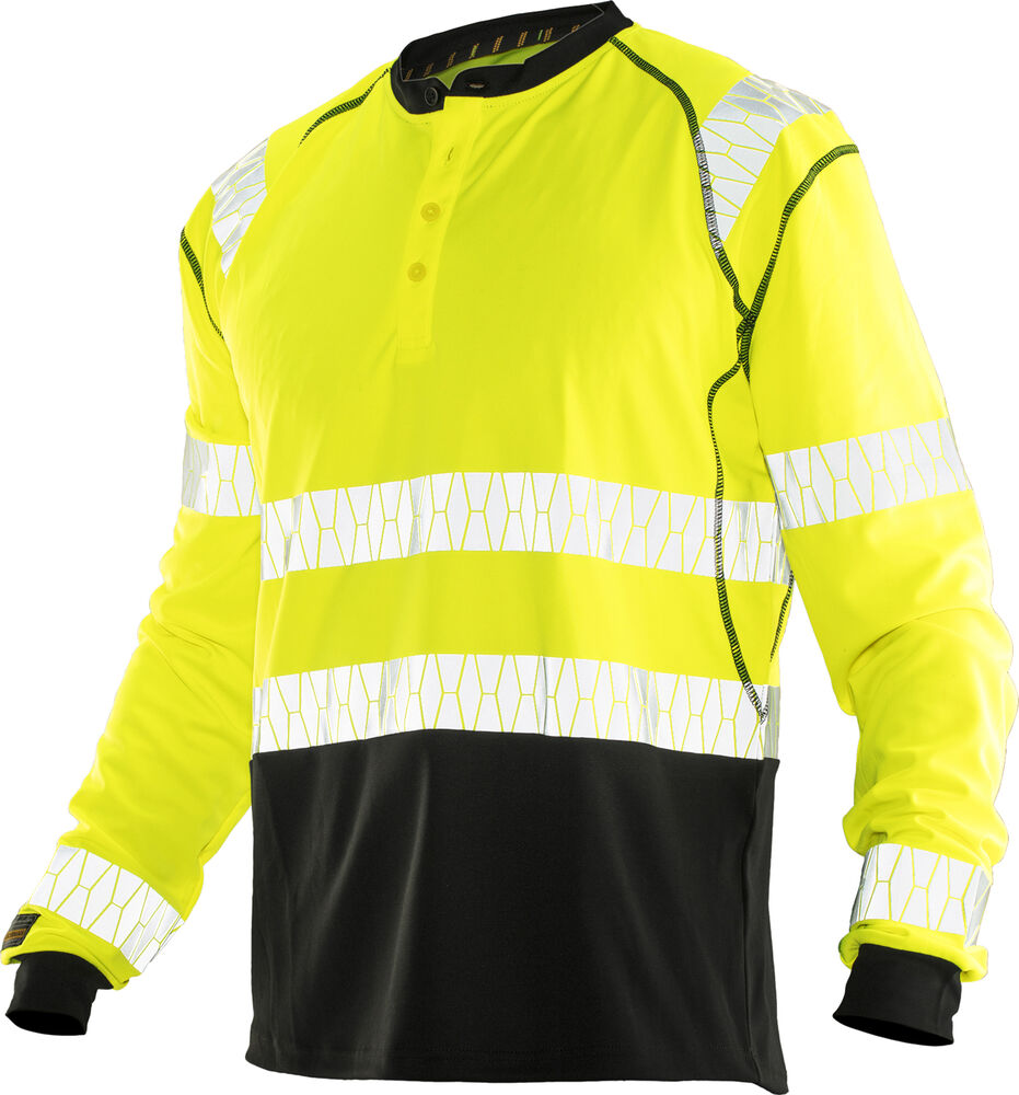 Jobman - 5598 Hi-Vis Long Sleeve T-shirt UV-Pro - Geel/Zwart
