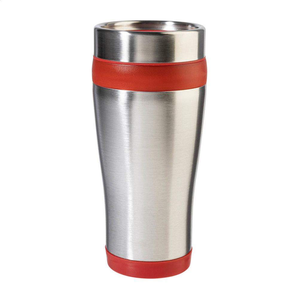 Caprol - thermo beker - rood/zilver