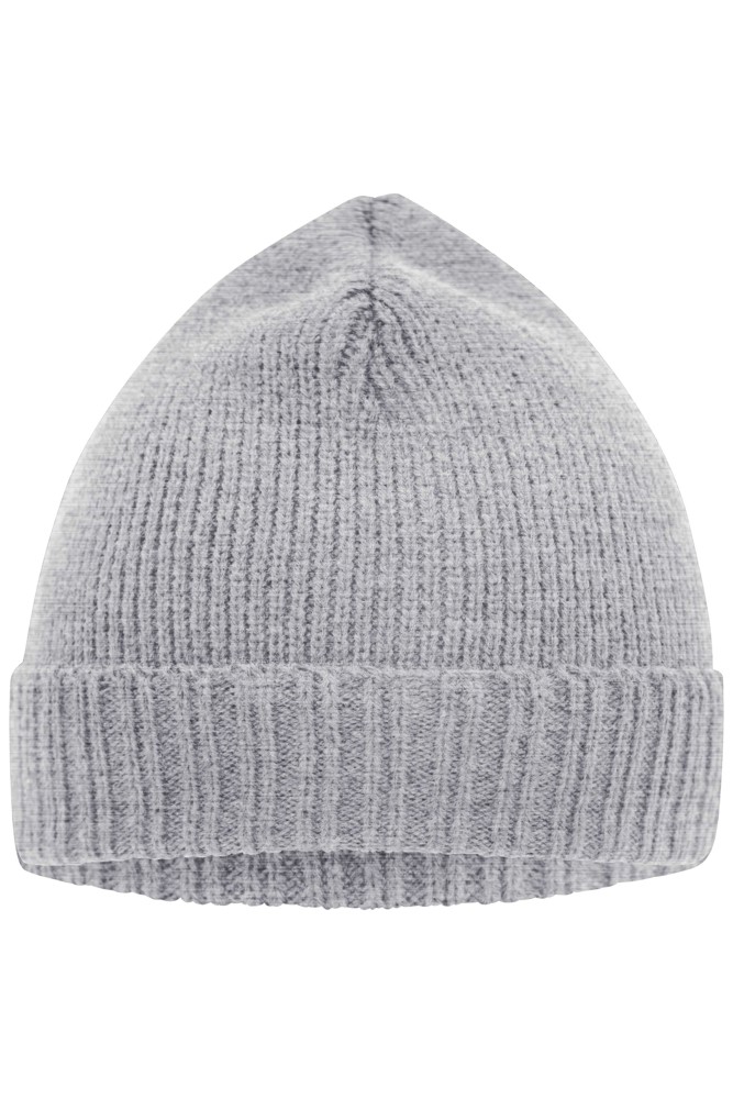 Basic Knitted Beanie - Light Grey Melange