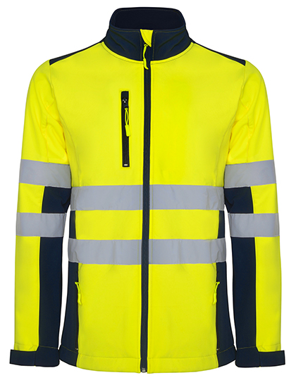 Antares Soft Shell Jacket - navy blue/fluor yellow