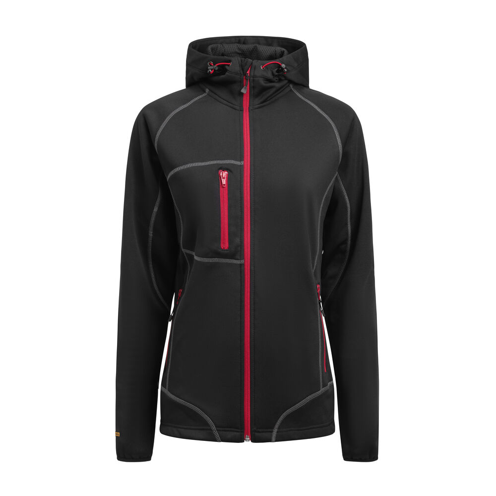 Jobman - 5177 Women's Hoodie - Zwart/Rood