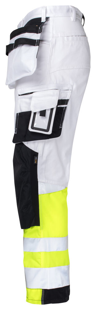 Jobman - 2134 Hi-Vis Stretch Trousers Core HP Wit/Geel C150