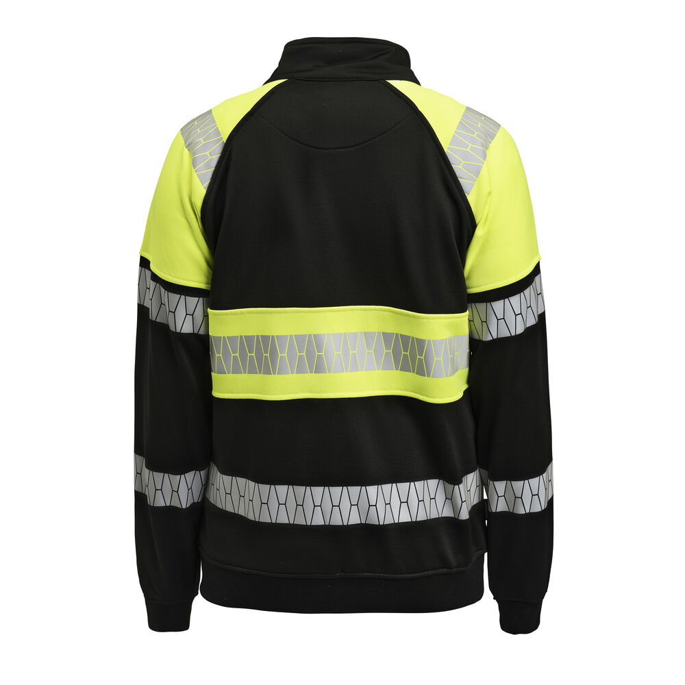 Jobman - 5225 Sweatshirt Full-Zip Hi-Vis Zwart/Geel M