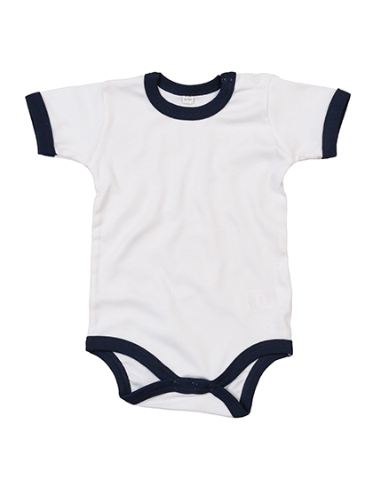 Baby Ringer Bodysuit - white/nautical navy