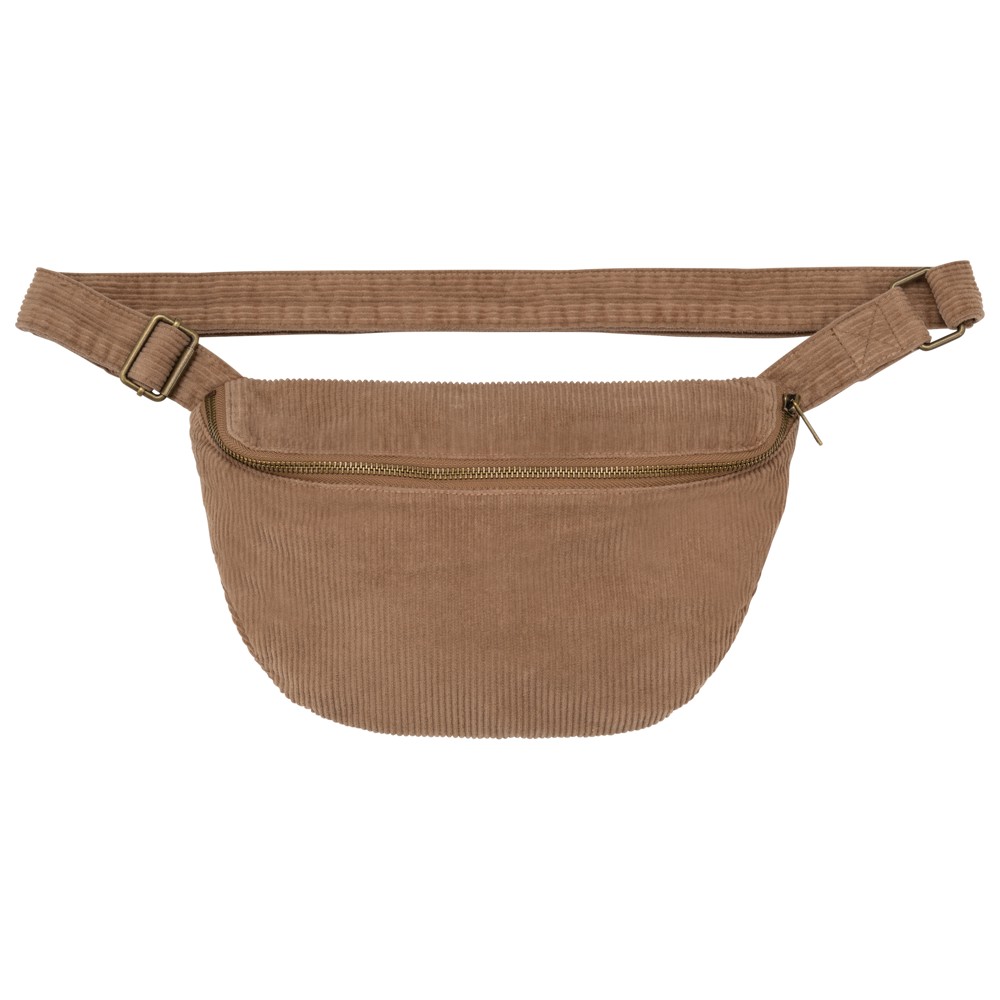 Ecologisch verwassen heuptasje in ribfluweel - washed dark camel