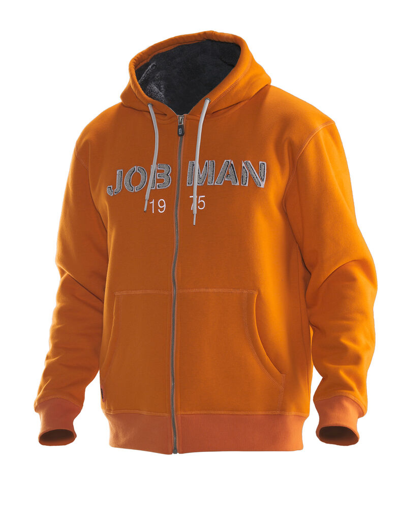 Jobman - 5154 Vintage Hoodie Lined - Oranje/Donkergrijs