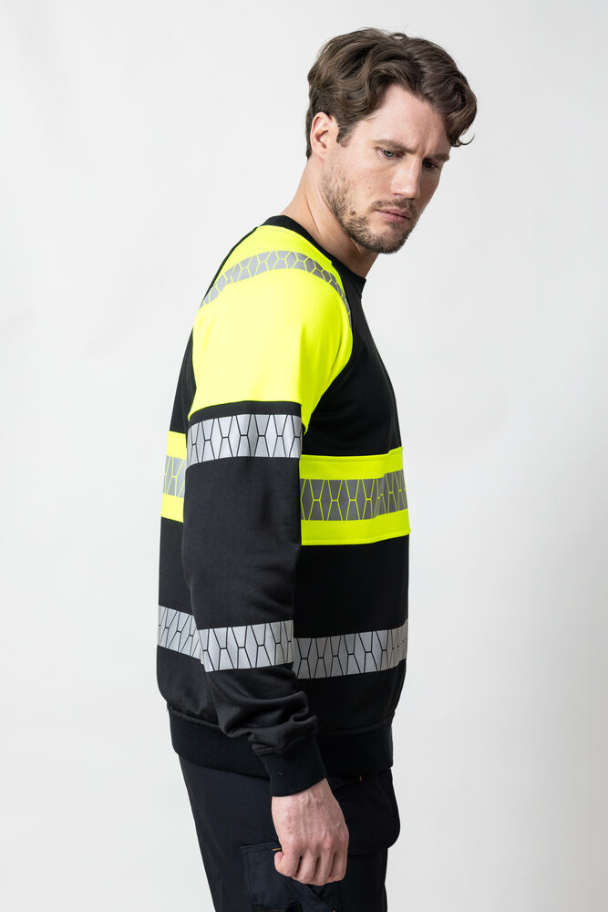 Jobman - 5225 Sweatshirt Full-Zip Hi-Vis Zwart/Geel M