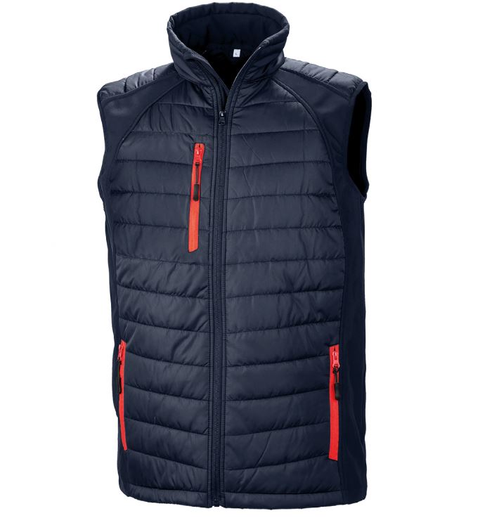 Black Compass softshell gilet - navy/red